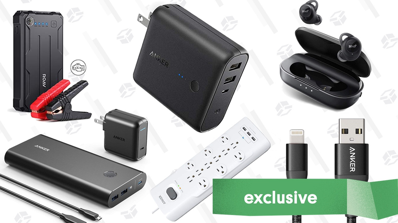 Anker PowerCore+ 26800 PD with Charger (Power Delivery Bundle) | $100 | Amazon | Use code KINJAPD5Anker PowerCore Fusion 5000 (Battery+Charger 2in1) | $21 | Amazon | Use code KINJAFS6Anker 12 Outlets, 3 USB Ports Surge Protector PowerPort Strip | $28 | Amazon | Use code KINJA276Anker Powerline II Lightning Cable (6ft) All Colors | $10 | Amazon | Use code KINJAL843Anker Powerline II Lightning Cable (10ft) | $10 | Amazon | Use code KINJAL844Anker Powerline+ II Lightning Cable (6ft) All Colors | $13 | Amazon | Use code KINJAL845Anker Powerline+ II Lightning Cable (10ft) | $14 | Amazon | Use code KINJAL846Roav Jump Starter Pro, by Anker, 800A | $74 | Amazon | Use code KINJA3266Anker SoundBuds Slim Wireless Headphones | $21 | Amazon | Use code KINJAH325Zolo Liberty+ Total-Wireless Earphones (All Colors) | $100 | Amazon | Use code KINJAH210Anker Powerline+ C to C 2.0 Cable (6ft) | $11 | Amazon | Promo code KINJAL818Anker Powerline USB-C to USB-C 2.0 Cable (6ft) | $7 | Amazon | Promo code KINJAL812